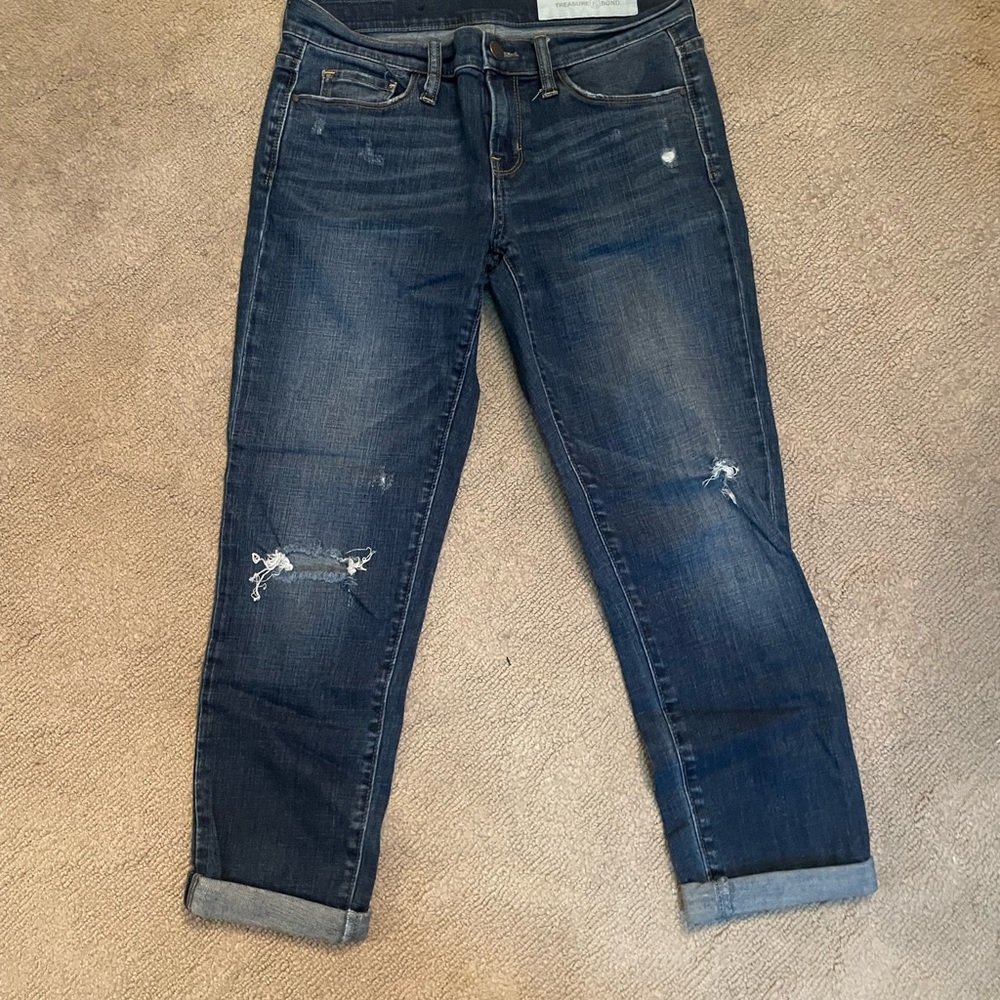 Treasure & Bond Dark Wash Cropped Jeans